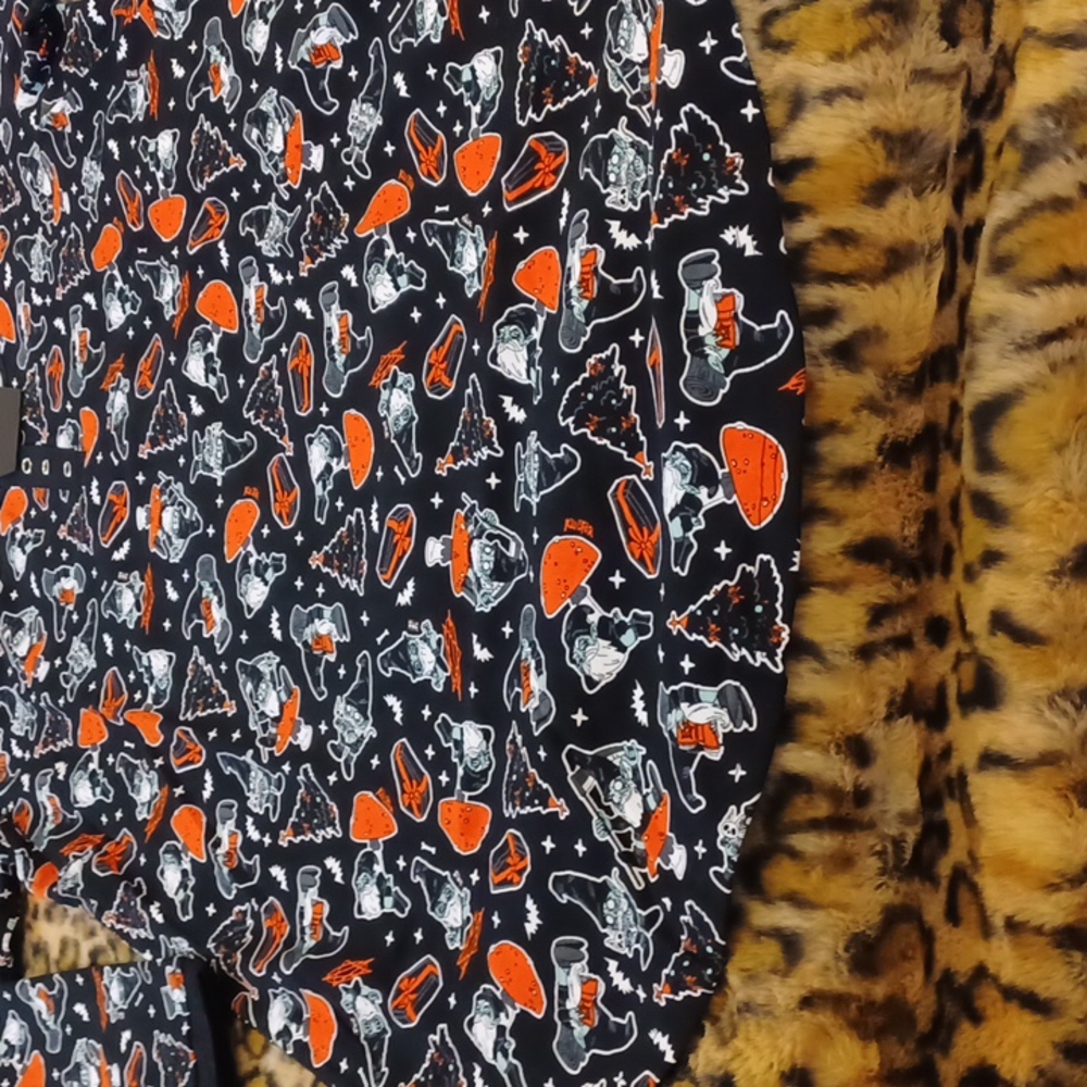 NWT KILLSTAR 2X SLEEPDRESS LONG-SLEEVED SUPER SOFT AND STRETCHY BLACK WITH ORANG - Picture 6 of 8